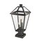 Z-Lite Talbot 3 Light Outdoor Pier Mounted Fixture, Black & Clear Beveled 579PHXLS-SQPM-BK - alternate 7